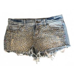 PINK Rhinestone Denim Shorts